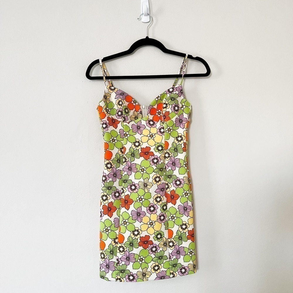 NWT ZARA Floral Multicolor Sleeveless Mini Dress XS - Picture 2 of 5